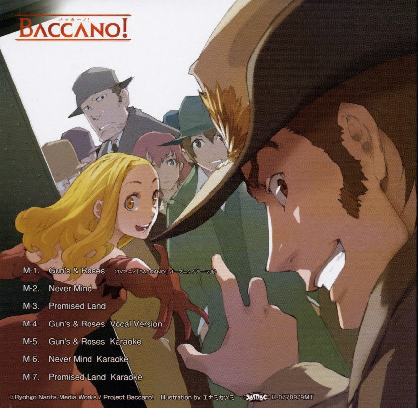 firo prochainezo, miria harvent, ennis, and isaac dian (baccano!) drawn by enami_katsumi and narita_ryohgo_(mangaka)