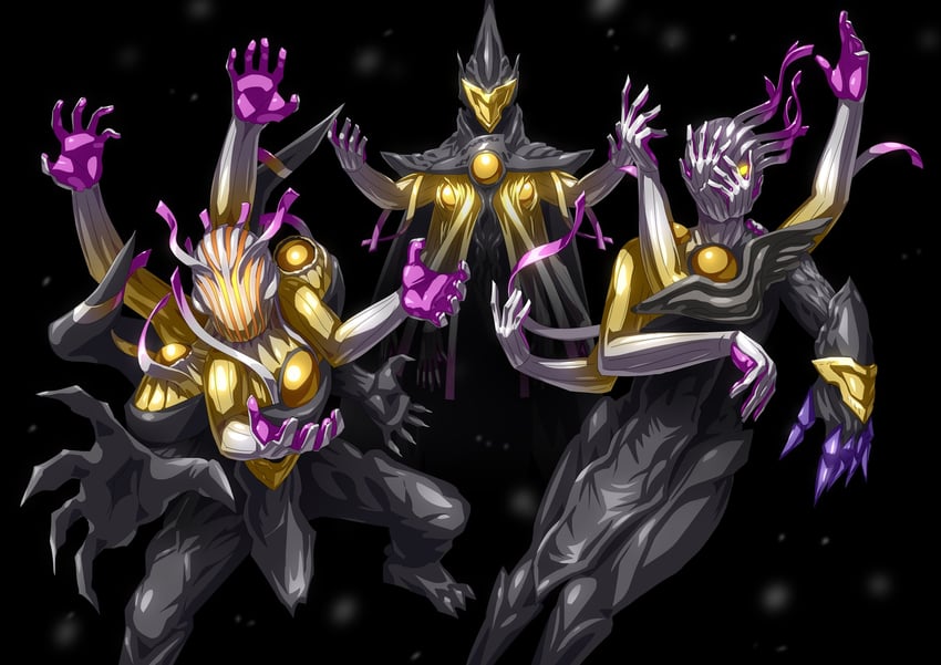 gigist, germain, and gaelya (kamen rider and 1 more) drawn by otokamu