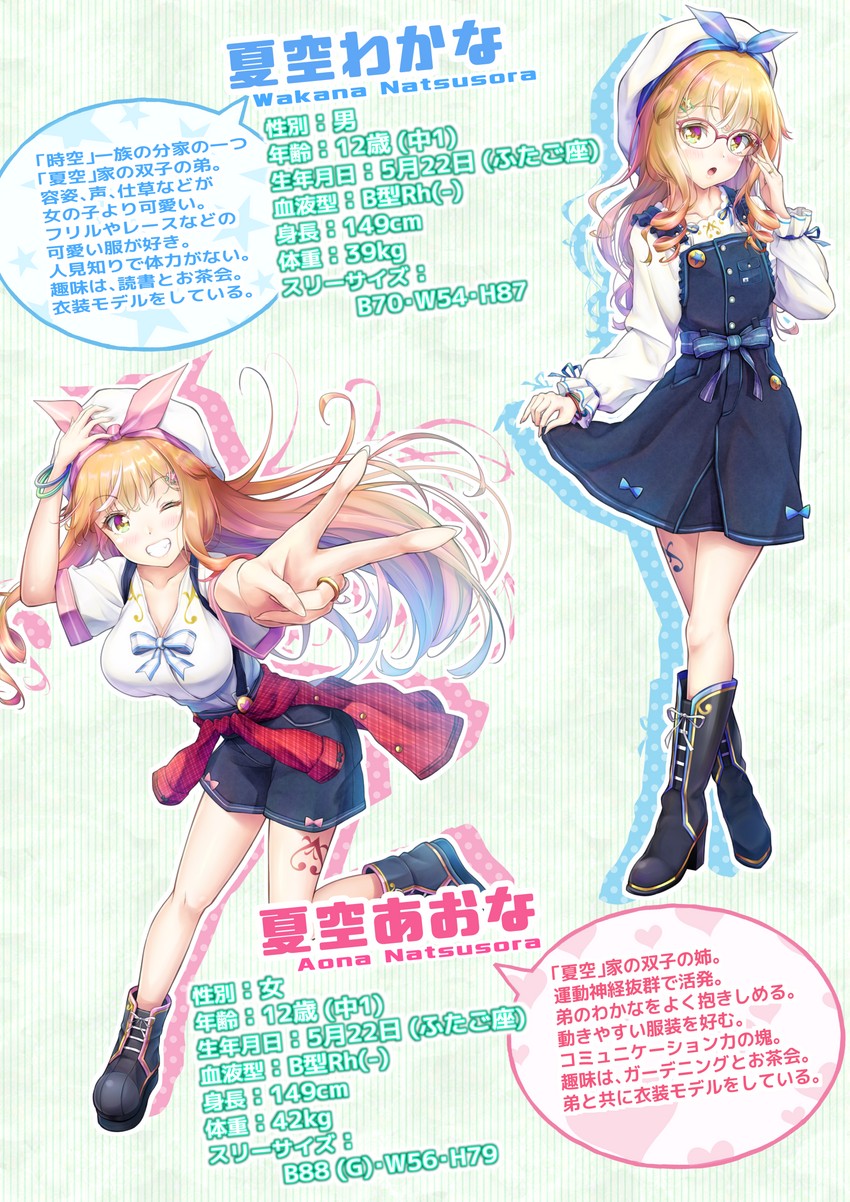 natsusora wakana and natsusora aona (original) drawn by novady