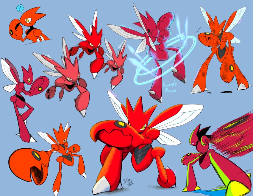 scizor (pokemon and 1 more) drawn by kurimaro
