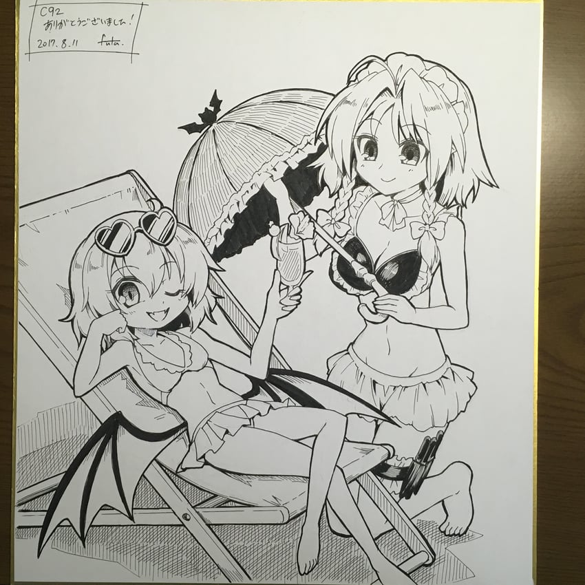remilia scarlet and izayoi sakuya (touhou) drawn by futa_(nabezoko)