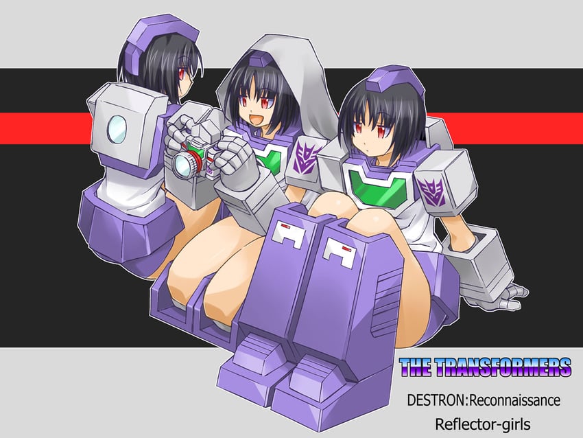 reflector, viewfinder, spyglass, and spectro (transformers and 1 more) drawn by kageyama_shinobi