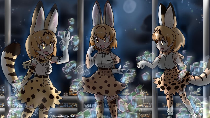 serval (kemono friends and 2 more) drawn by jonstrange0613