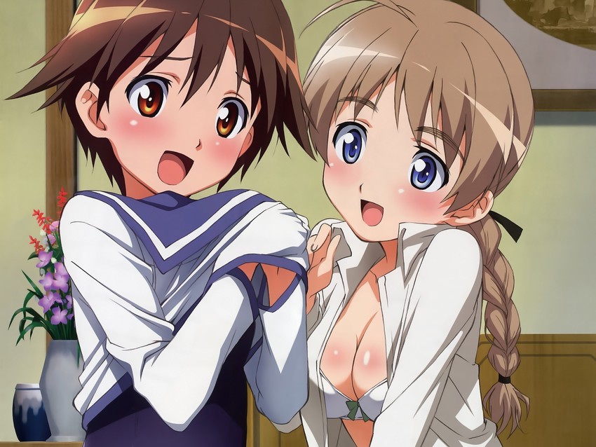 miyafuji yoshika and lynette bishop (world witches series and 2 more) drawn by fujimoto_satoru