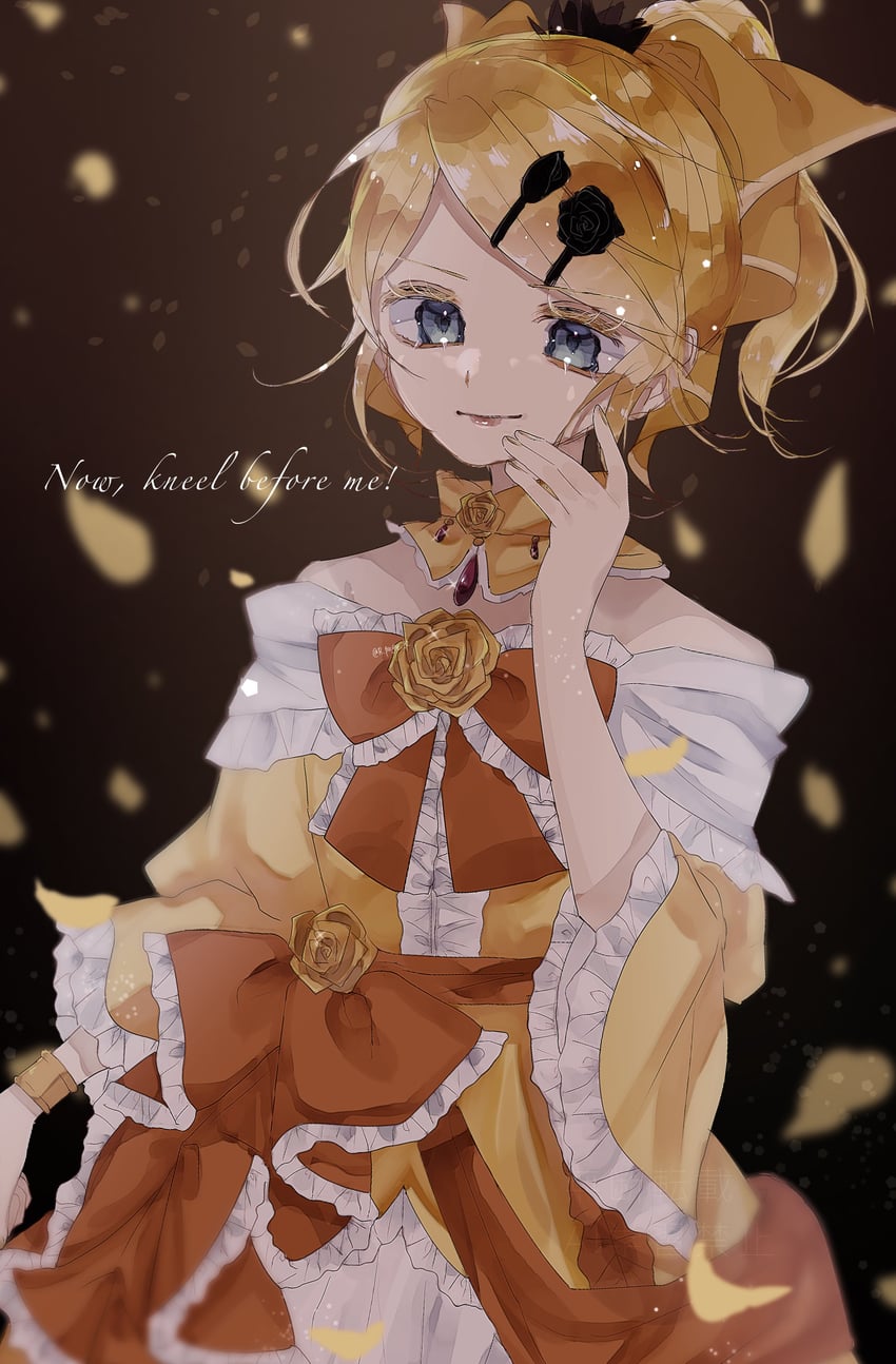 kagamine rin and riliane lucifen d'autriche (vocaloid and 2 more) drawn by puge_(r_neko_12)