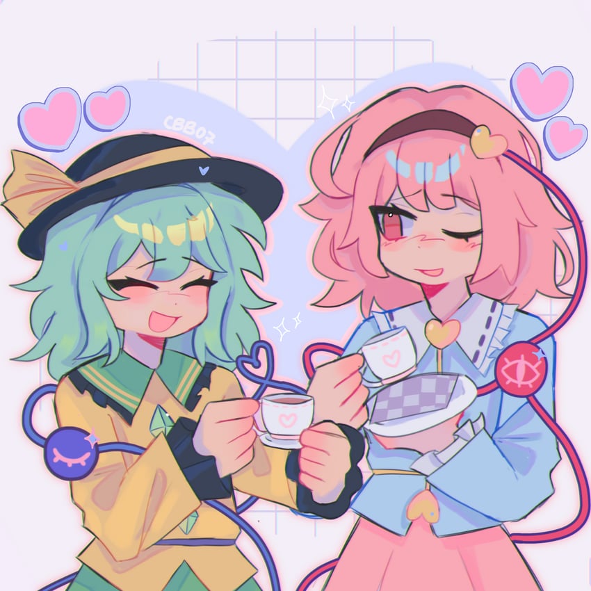 komeiji koishi and komeiji satori (touhou) drawn by arleccluv