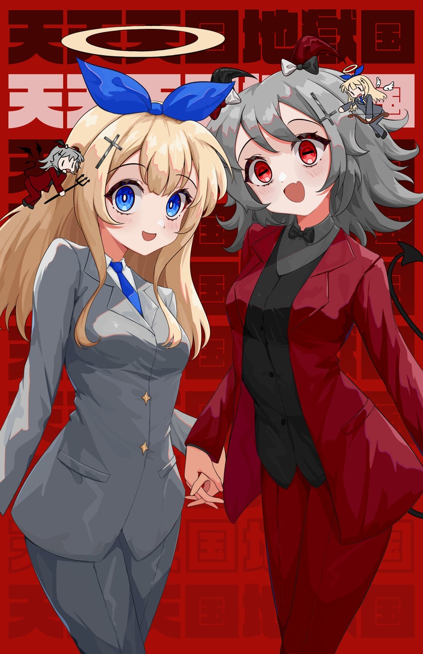 akuma and tenshi (aiobahn and 1 more) drawn by plant-new-art
