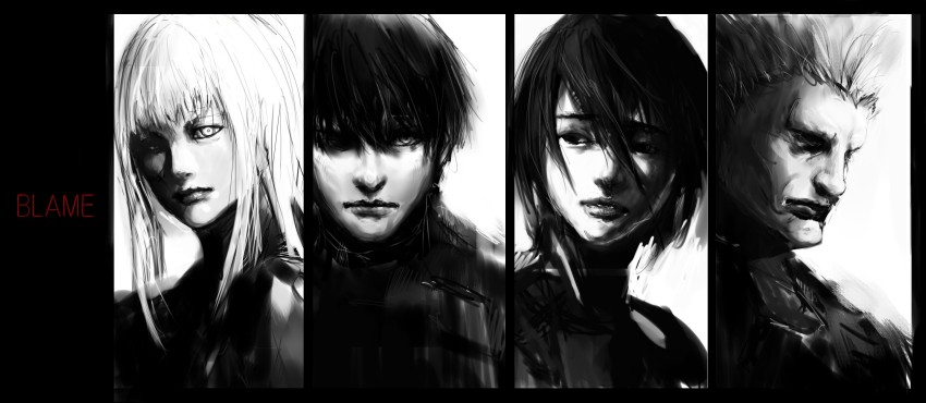 cibo, killy, sanakan, and dhomochevsky (blame!) drawn by ai_(pixiv_53282)