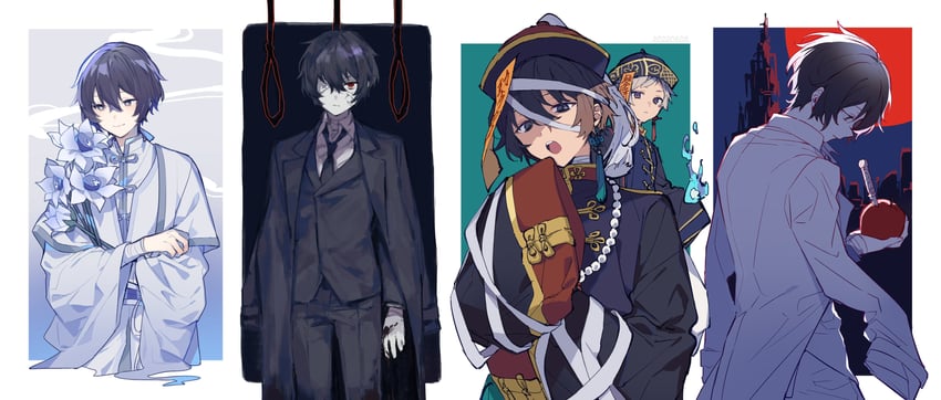 dazai osamu and nakajima atsushi (bungou stray dogs and 1 more) drawn by koduyama