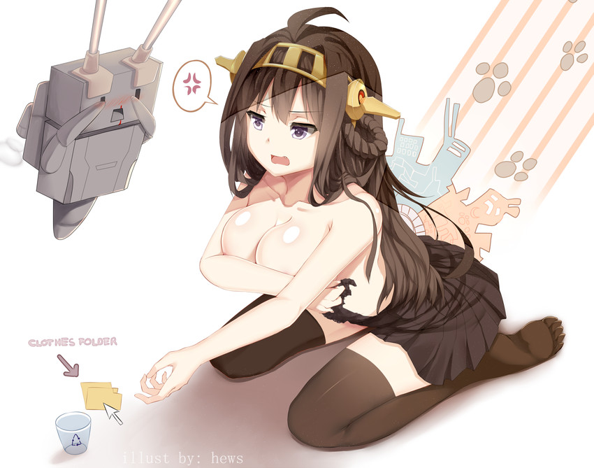 kongou and rensouhou-chan (kantai collection) drawn by hews