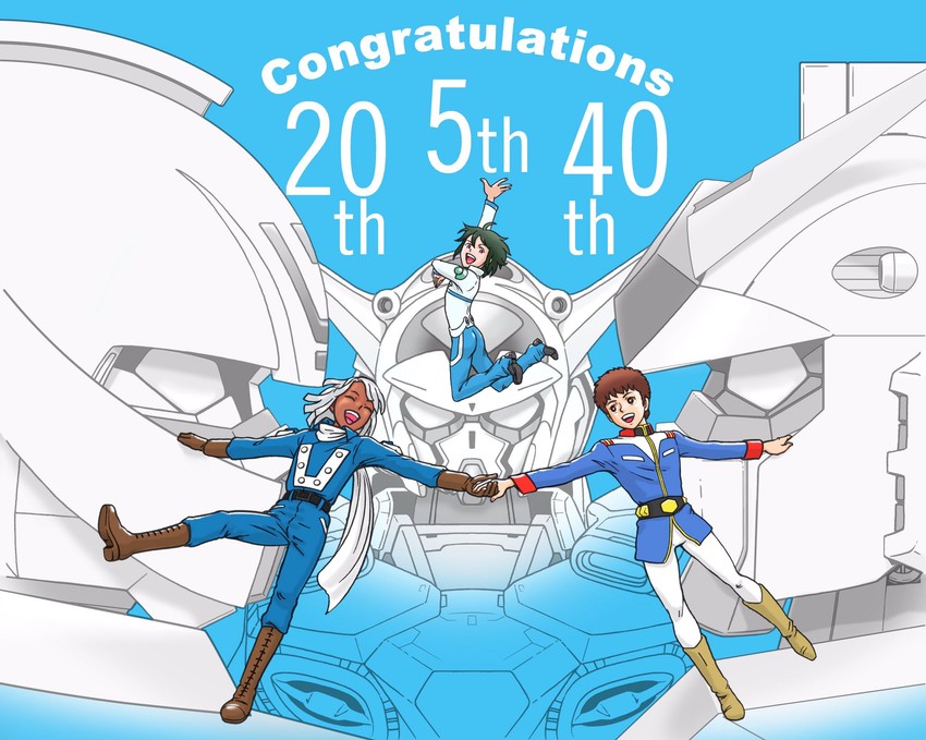 rx-78-2 gundam, amuro ray, turn a gundam, loran cehack, g-self, and 2 more (gundam and 3 more) drawn by aobito_sukoyaka_bystander