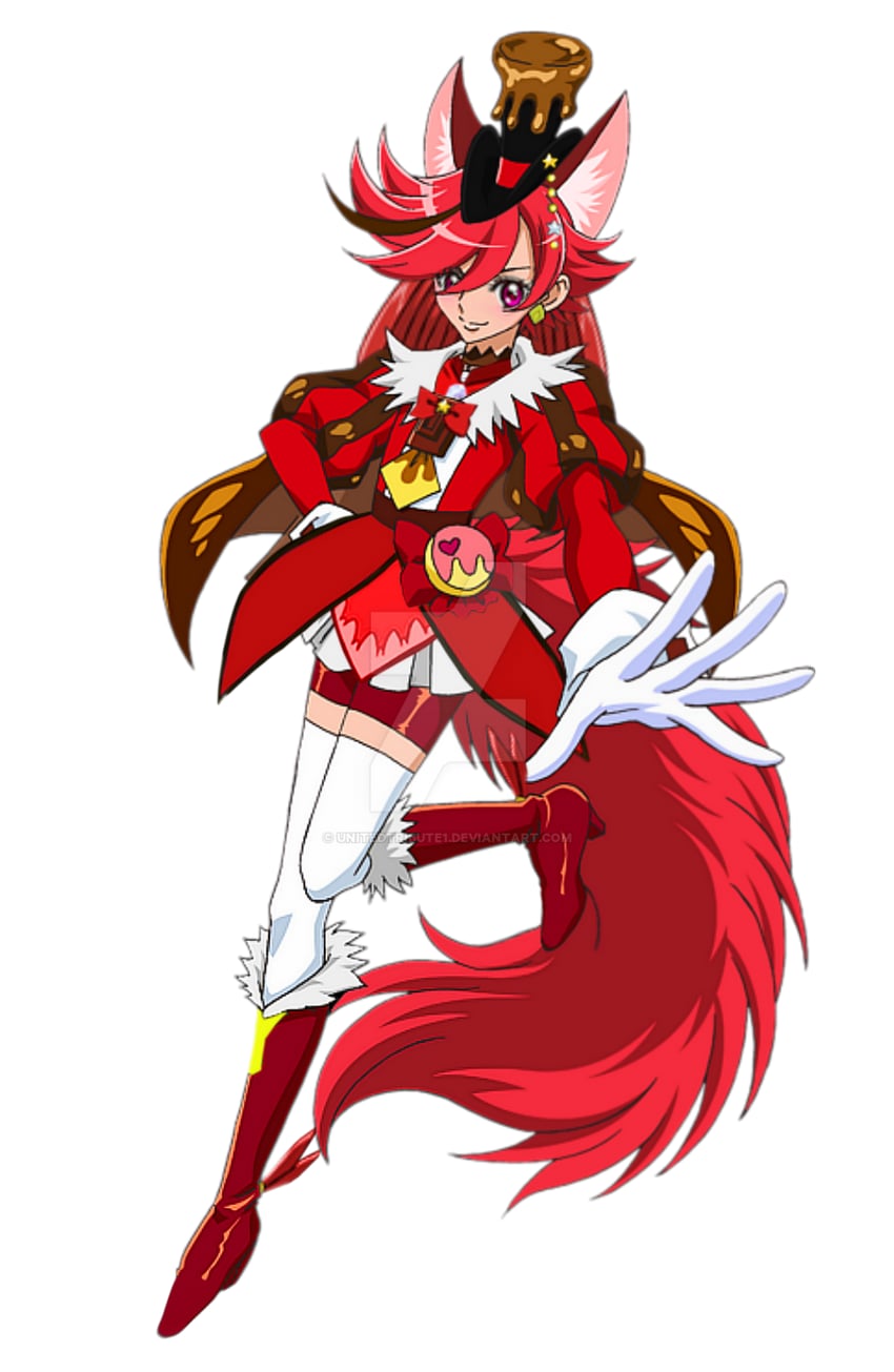 izayoi liko, kenjou akira, cure magical, and cure chocolat (precure and 2 more) drawn by unitedtribute1
