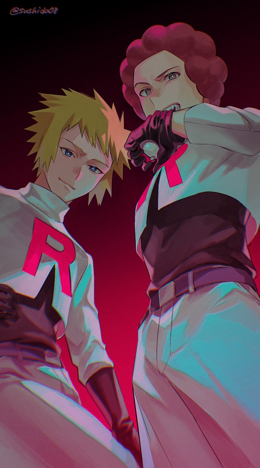 volkner and flint (pokemon and 1 more) drawn by pgapgapga