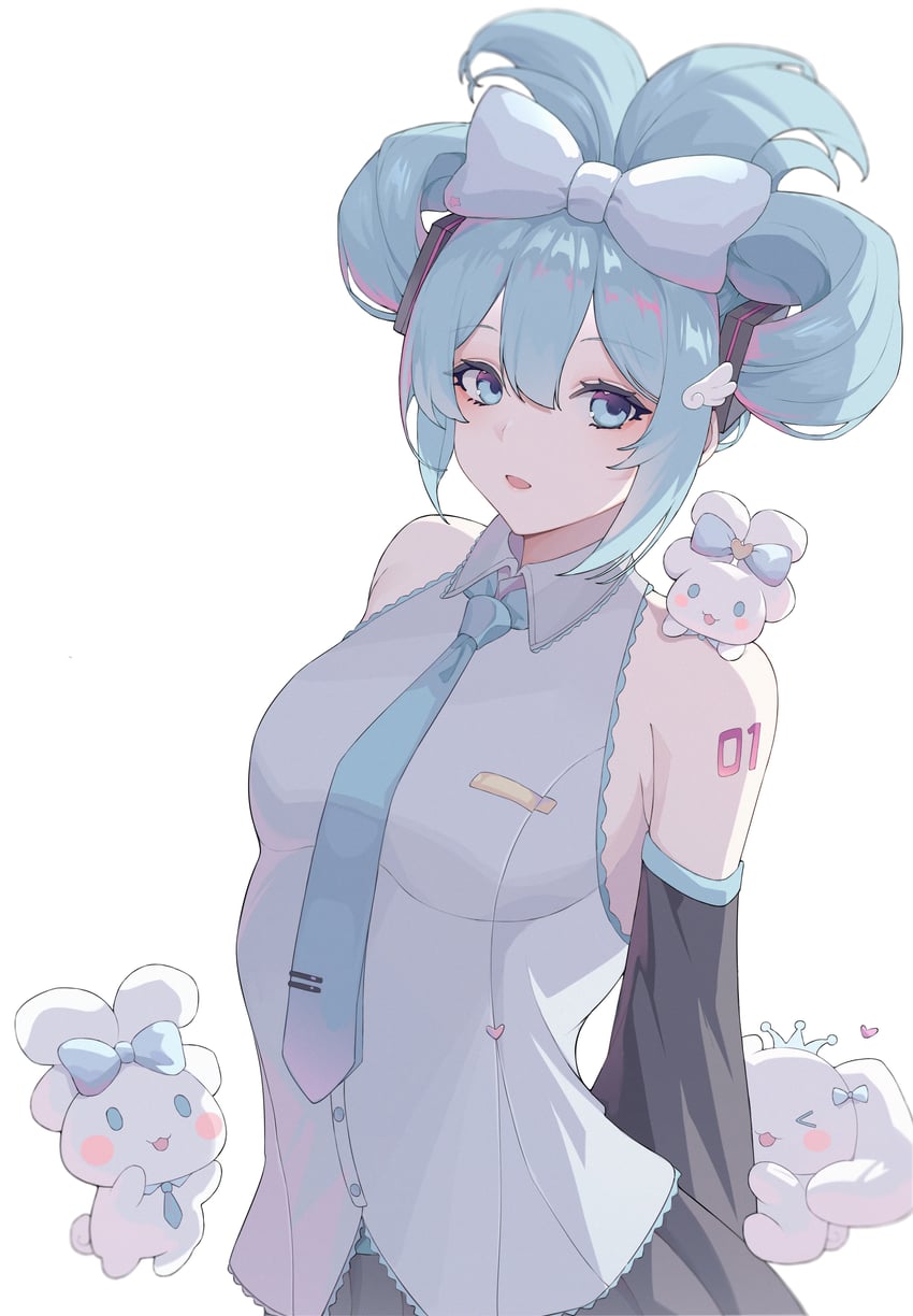 hatsune miku, cinnamoroll, and cinnamiku (vocaloid and 2 more) drawn by juejue_174