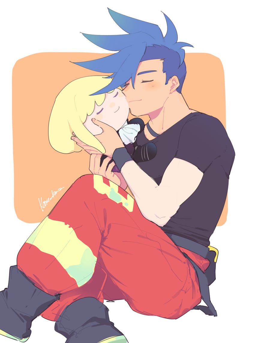 lio fotia and galo thymos (promare) drawn by kome_1022