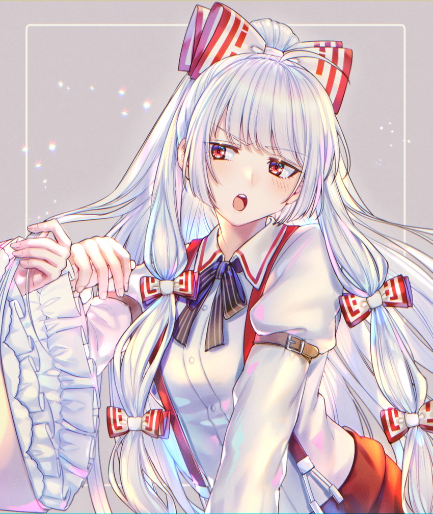 fujiwara no mokou and houraisan kaguya (touhou) drawn by here_(hr_rz_ggg)