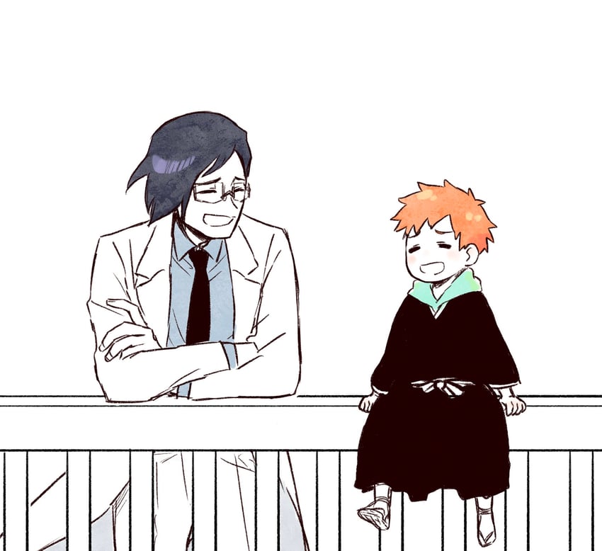 ishida uryuu and kurosaki kazui (bleach and 1 more) drawn by choko_egg