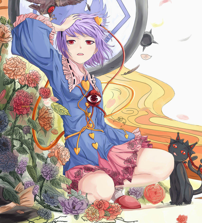 komeiji koishi, komeiji satori, kaenbyou rin, and reiuji utsuho (touhou) drawn by chunrijun_(springer)