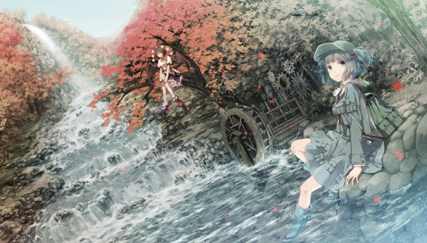 shameimaru aya and kawashiro nitori (touhou and 1 more) drawn by miyuki_ruria