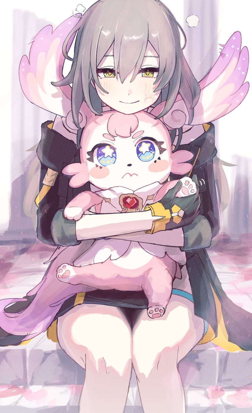 trailblazer, stelle, and mem (honkai and 1 more) drawn by sanshoku_dango_(shukosuko)