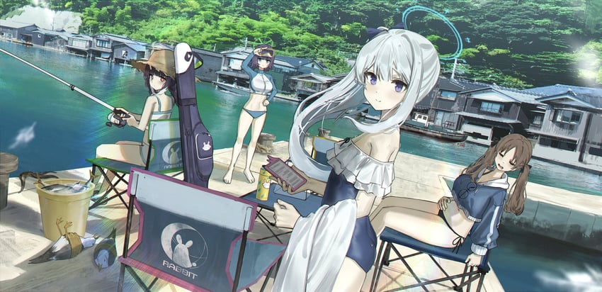 miyu, miyako, saki, and moe (blue archive) drawn by geki_dan