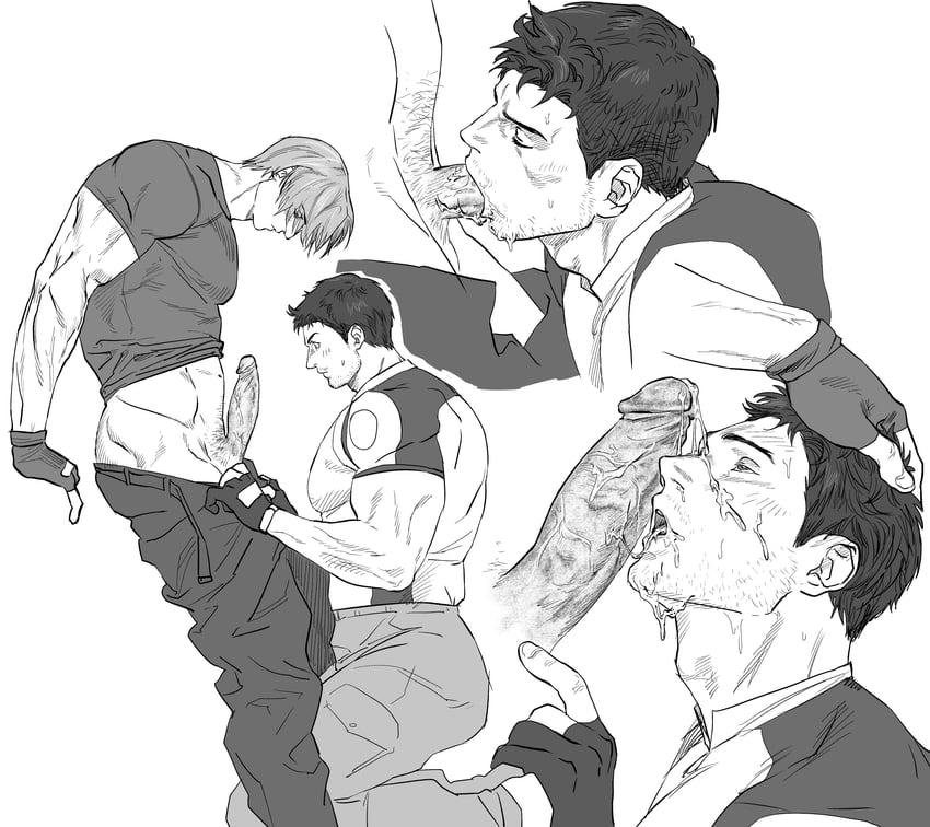 leon s. kennedy and chris redfield (resident evil and 1 more) drawn by 123456dyom