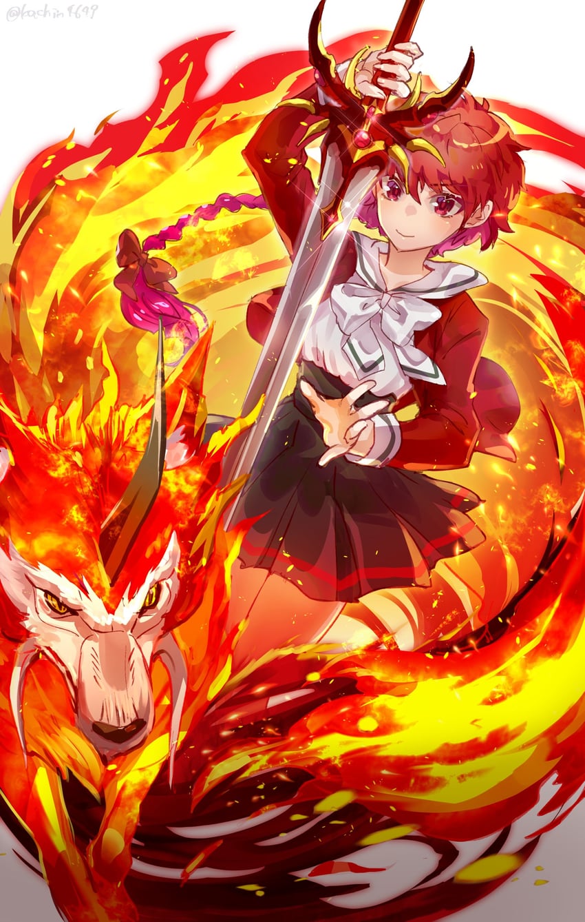 shidou hikaru and rayearth (magic knight rayearth) drawn by kachin