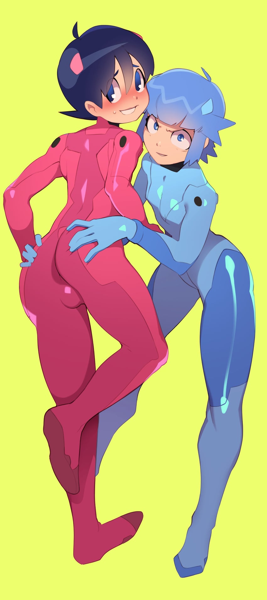 nishizawa momoka and hinata fuyuki (neon genesis evangelion and 1 more) drawn by combos_&_doodles