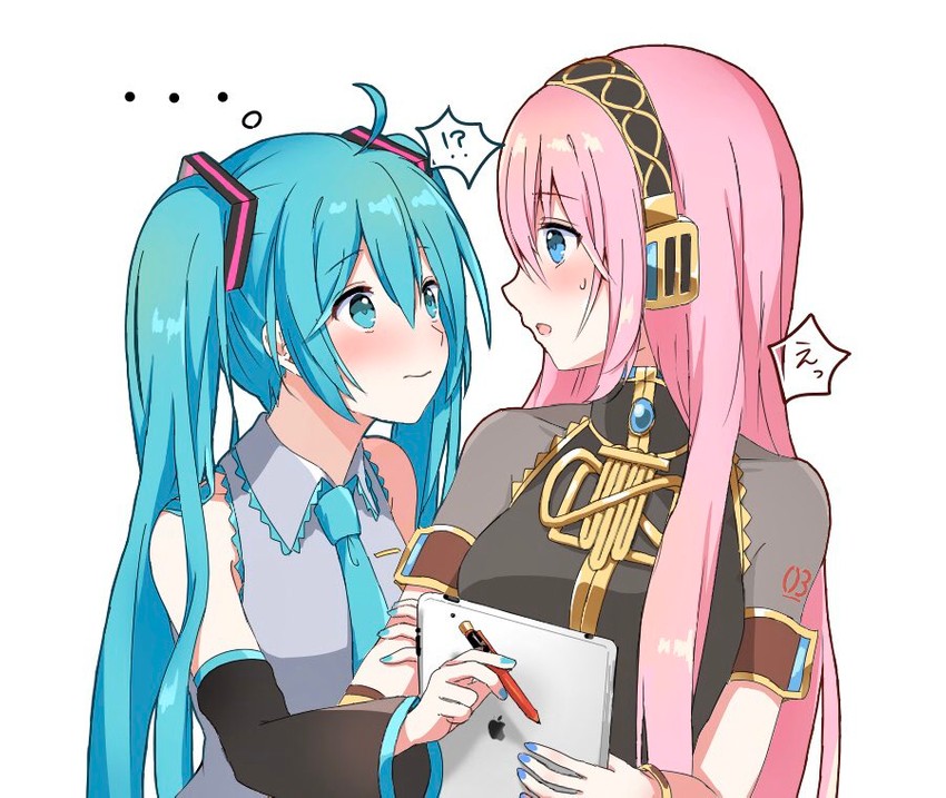 hatsune miku and megurine luka (vocaloid and 1 more) drawn by tsukiringo