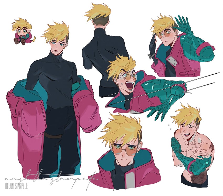vash the stampede (trigun and 1 more) drawn by ppp_gemu