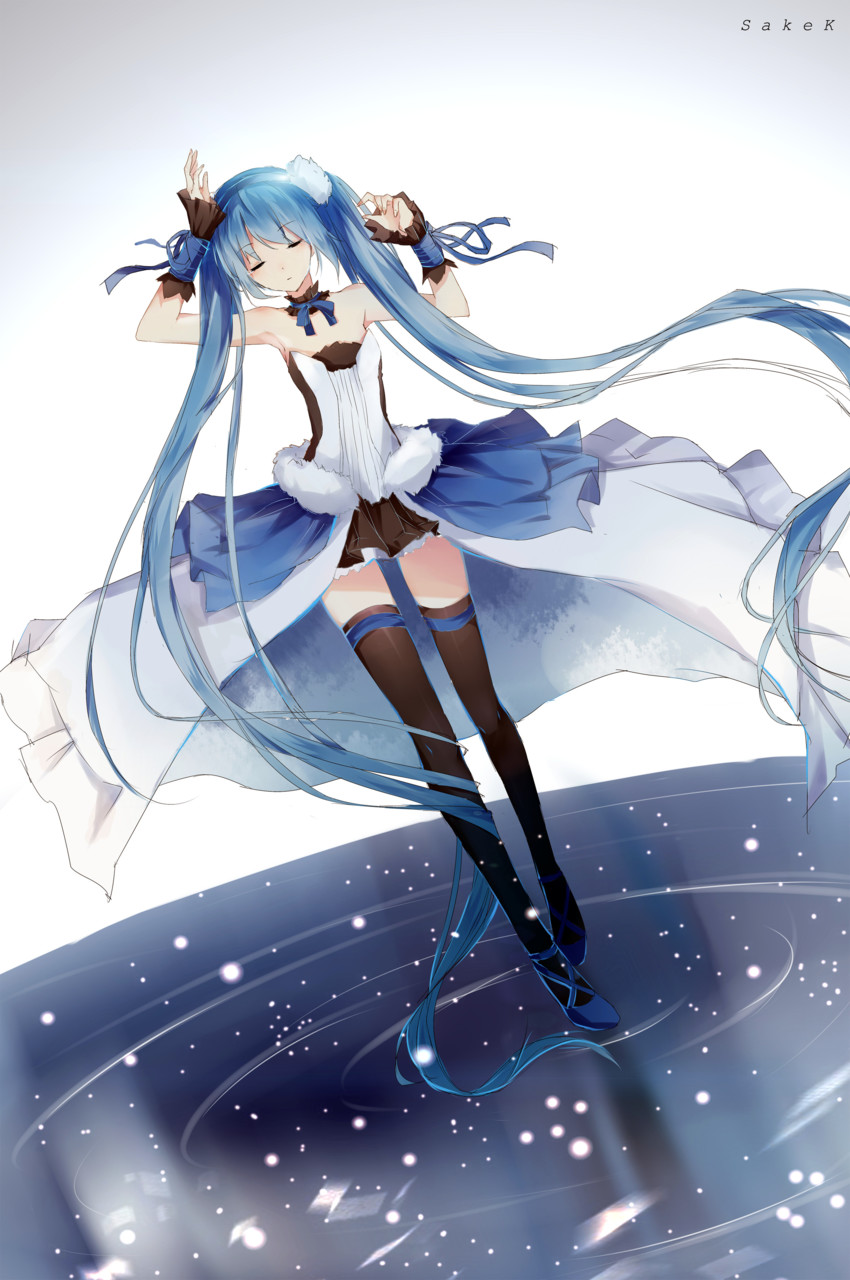 hatsune miku (vocaloid and 2 more) drawn by sake-k