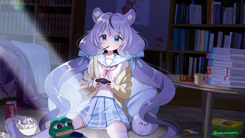 pepe the frog and nezumi nemurin (indie virtual youtuber and 2 more) drawn by mohemohemincho