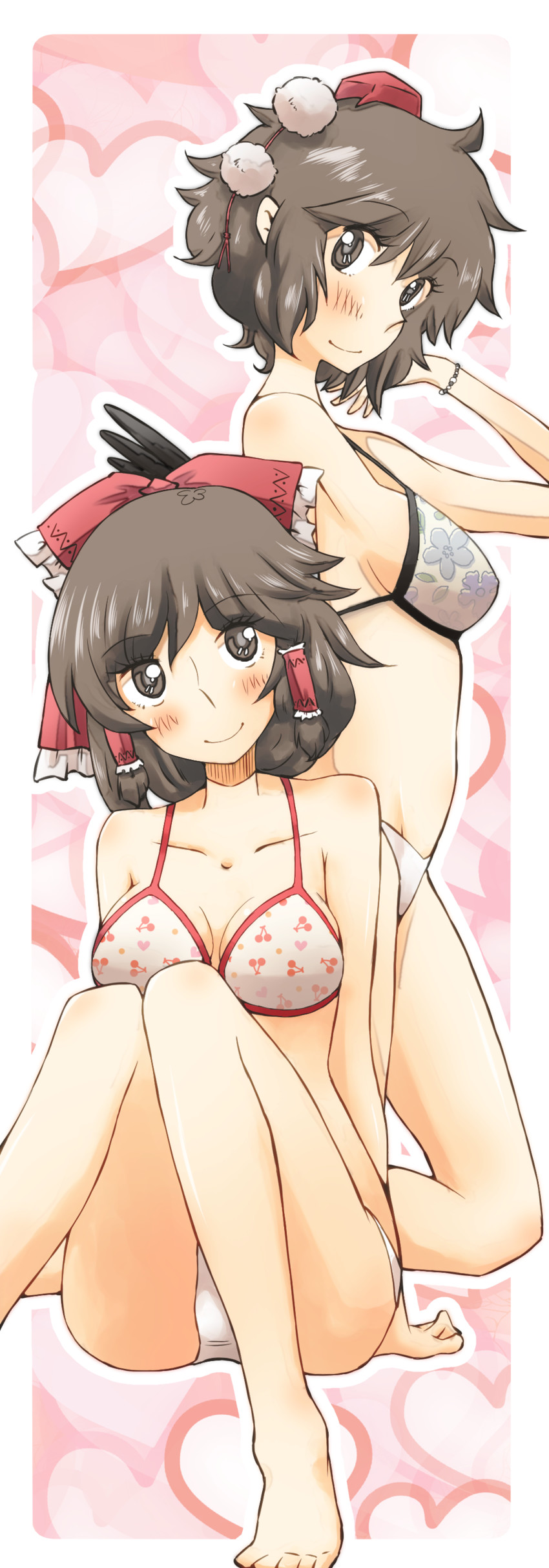hakurei reimu and shameimaru aya (touhou) drawn by non_(z-art)