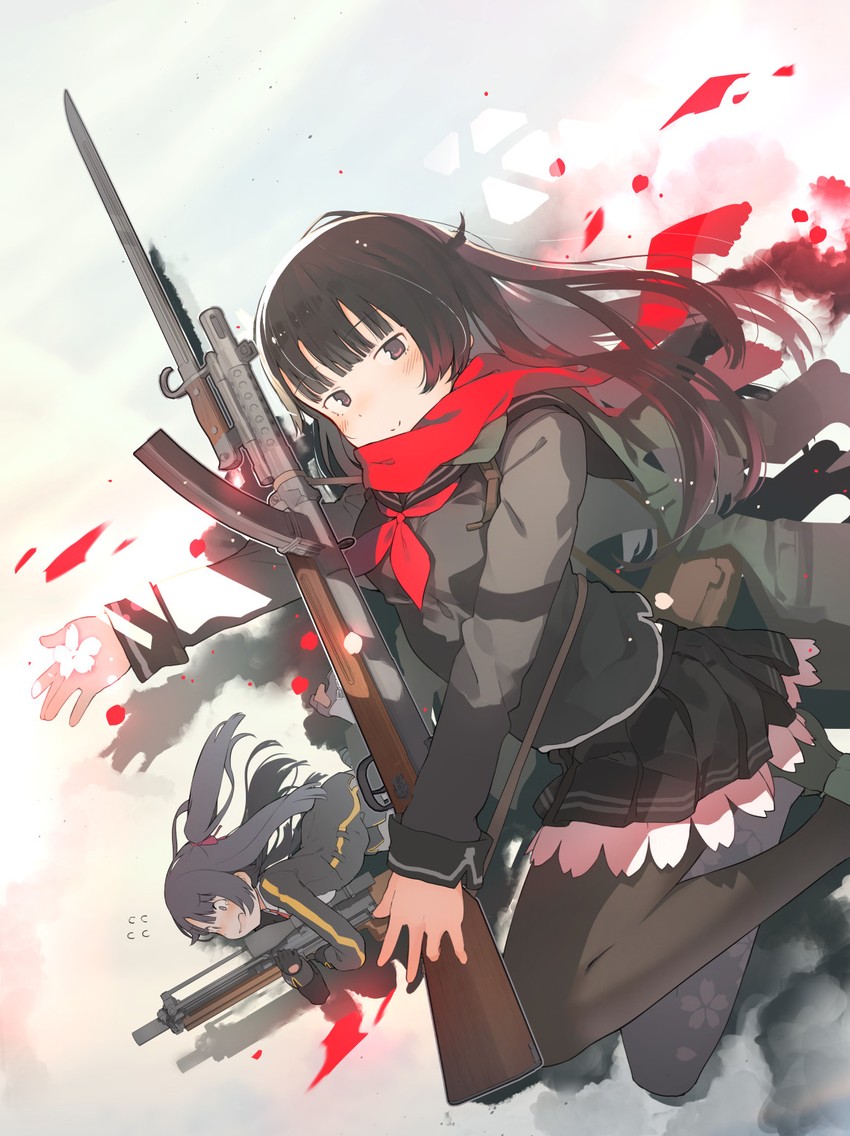 wa2000 and type 100 (girls' frontline) drawn by fuu_fuu