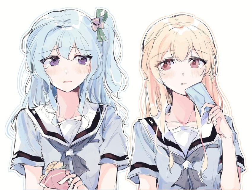 matsubara kanon and shirasagi chisato (bang dream!) drawn by kyudoli
