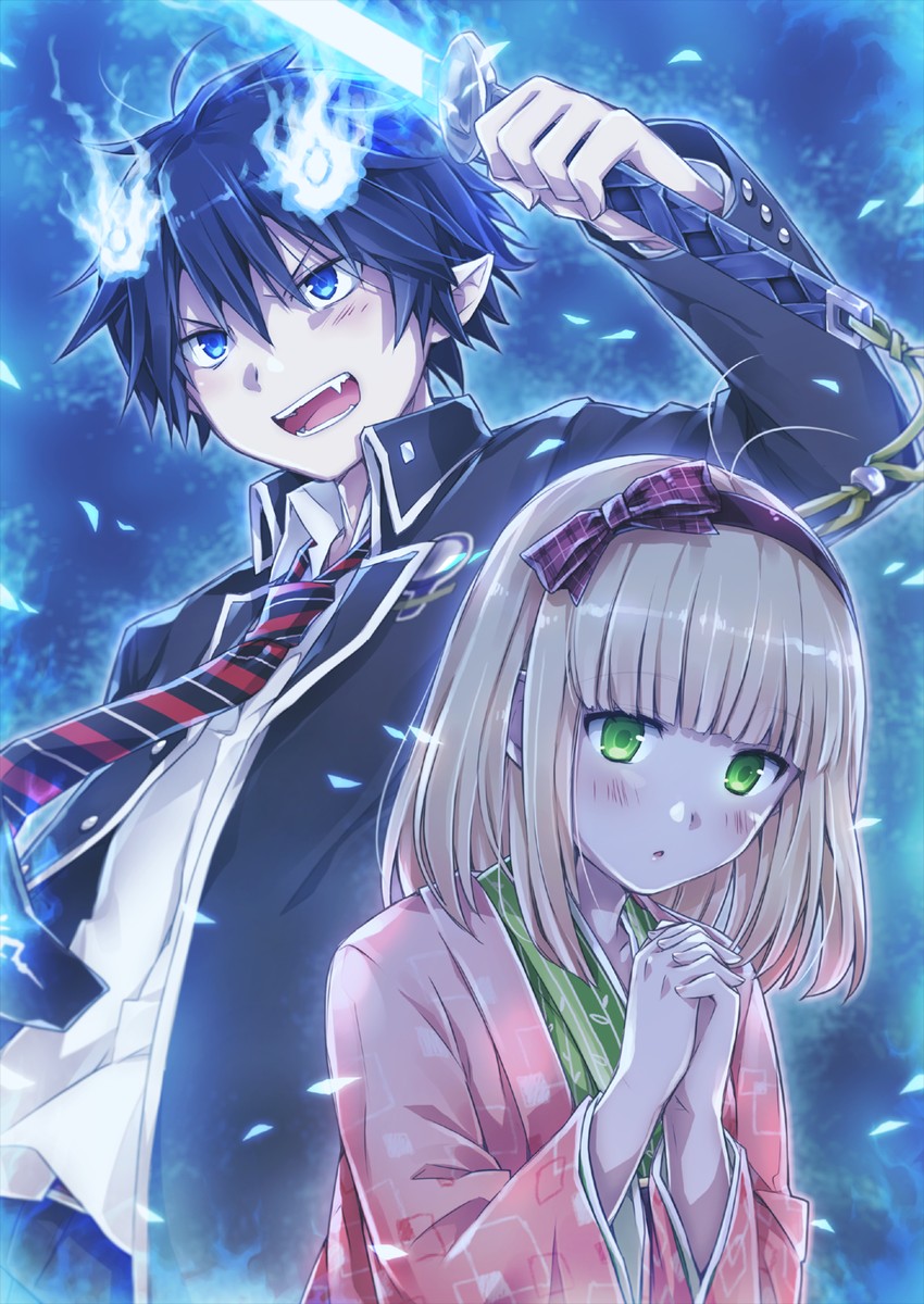 okumura rin and moriyama shiemi (ao no exorcist) drawn by nat_latework