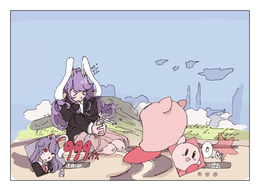 reisen udongein inaba and kirby (touhou and 2 more) drawn by headhonchkrow