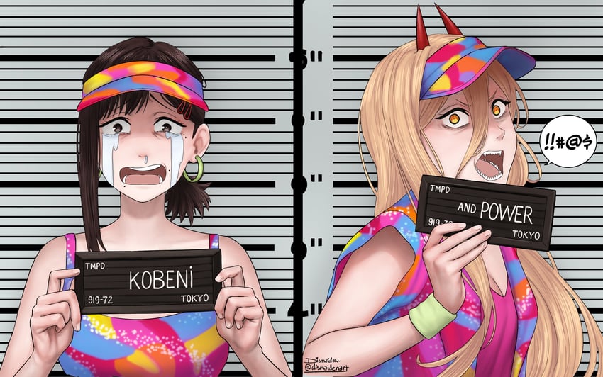 power, higashiyama kobeni, barbie, stereotypical barbie, and ken (chainsaw man and 1 more) drawn by dismaiden