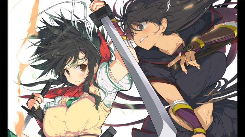 asuka and homura (senran kagura and 1 more) drawn by yaegashi_nan