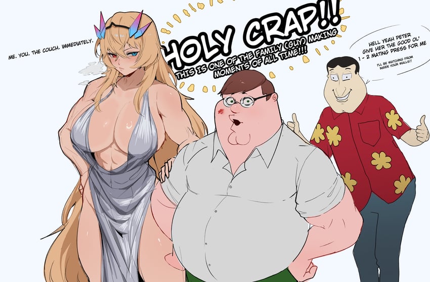 st. louis, barghest, peter griffin, and glenn quagmire (fate and 2 more) drawn by kowai_(iamkowai)