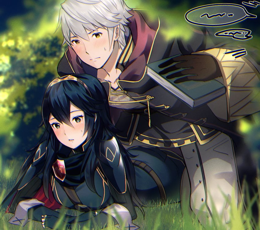lucina and male robin (fire emblem and 1 more) drawn by ameno_(a_meno0)