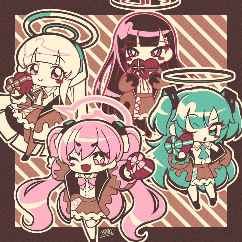 yuuka, rio, noa, and koyuki (blue archive) drawn by namioka_nishihito