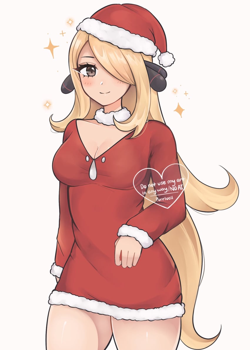 cynthia (pokemon and 1 more) drawn by luci_(purrlucii)