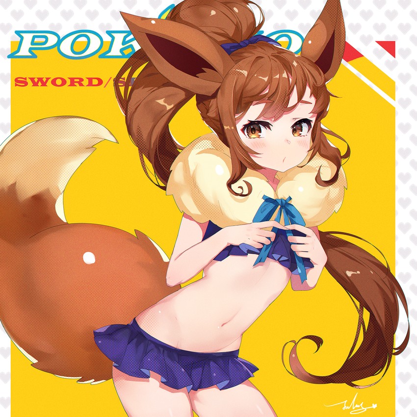 eevee (pokemon and 1 more) drawn by jiujiuyatou_(yayanzz)