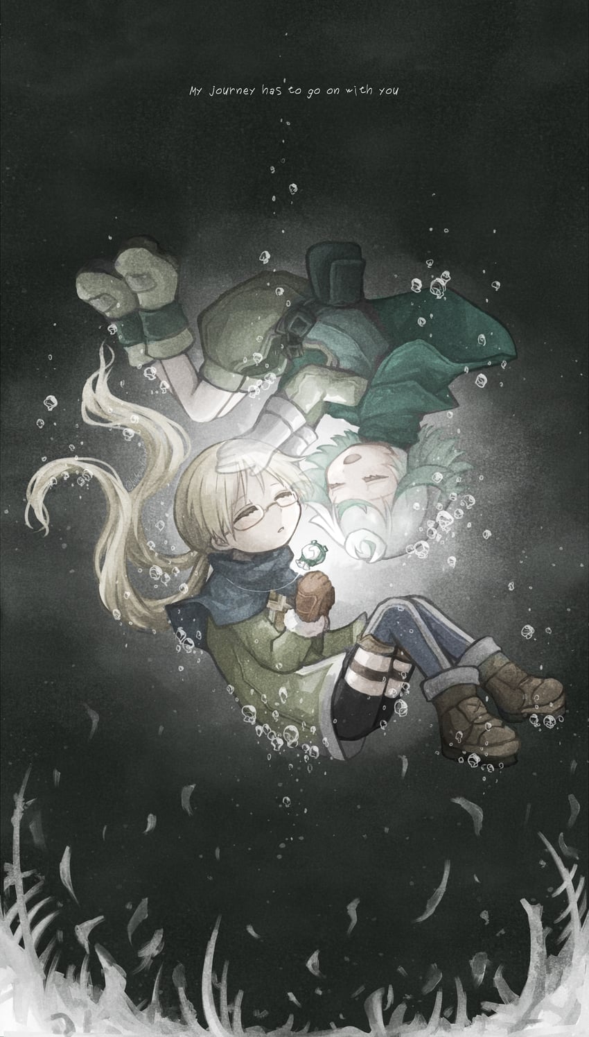 riko and prushka (made in abyss) drawn by halogenfluorite