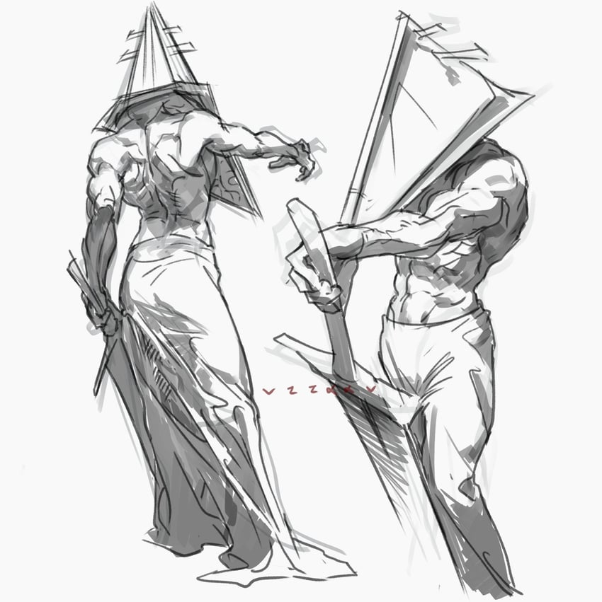 pyramid head (silent hill and 1 more) drawn by moowm