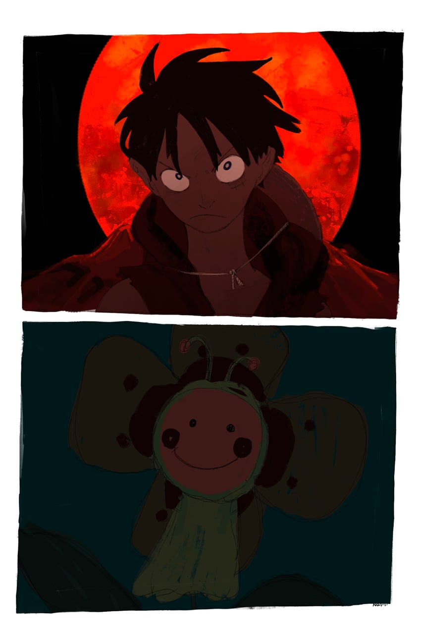 monkey d. luffy and lily carnation (one piece and 1 more) drawn by napp