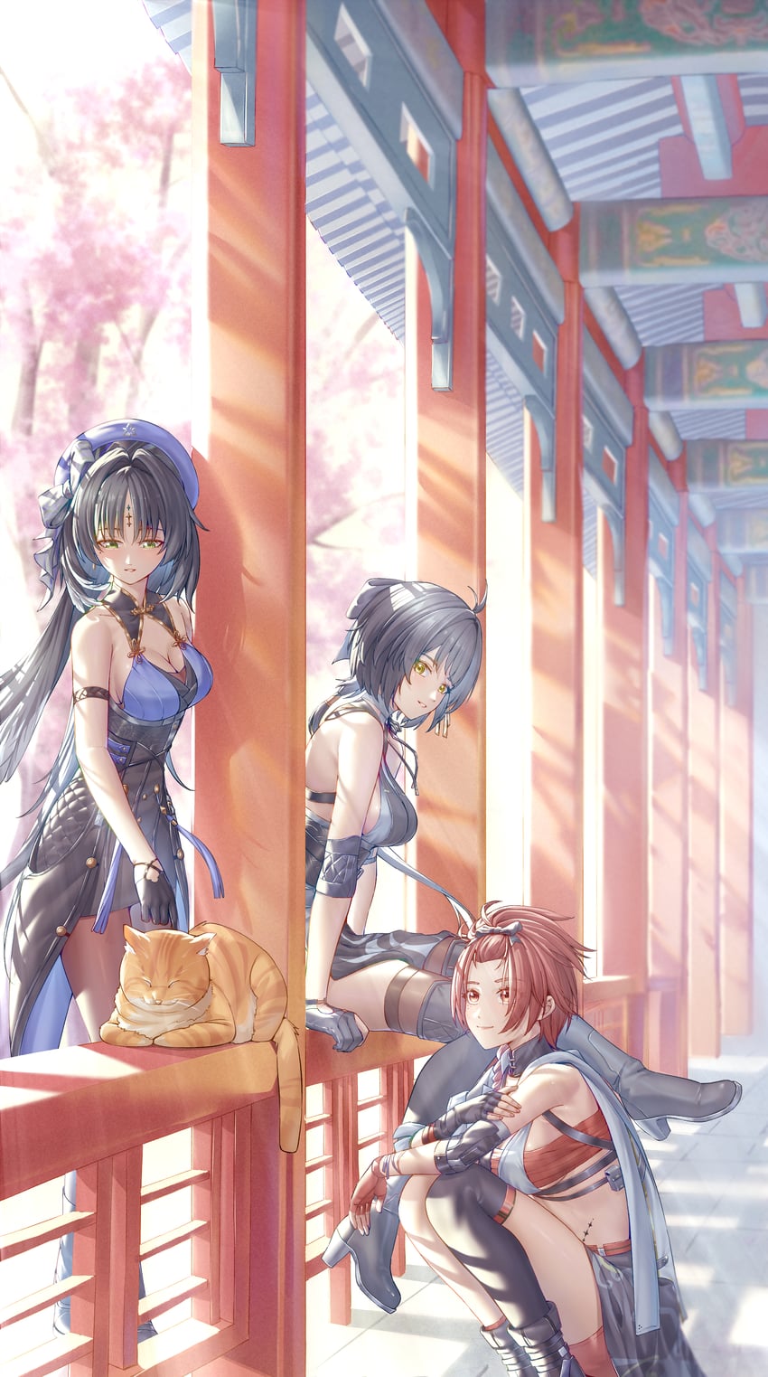 rover, female rover, yangyang, and chixia (wuthering waves) drawn by hitpig