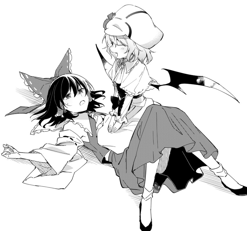 hakurei reimu and remilia scarlet (touhou and 1 more) drawn by yuki_(popopo)