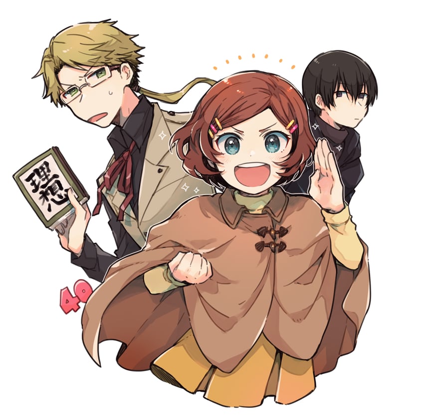 kunikida doppo, koda aya, and katsura shousaku (bungou stray dogs) drawn by karinoaaa